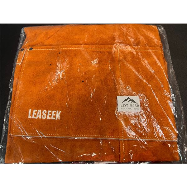 Lot of 1 Leather Welding Apron w/ 6 Pockets