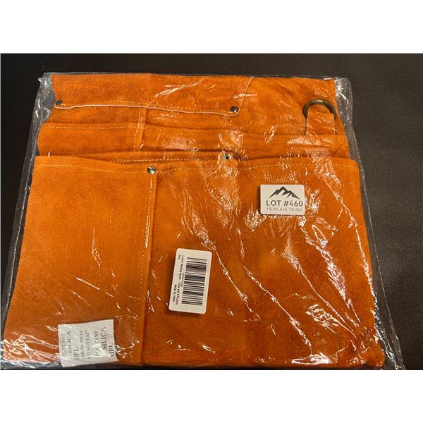 Lot of 1 Leather Welding Apron w/ 6 Pockets
