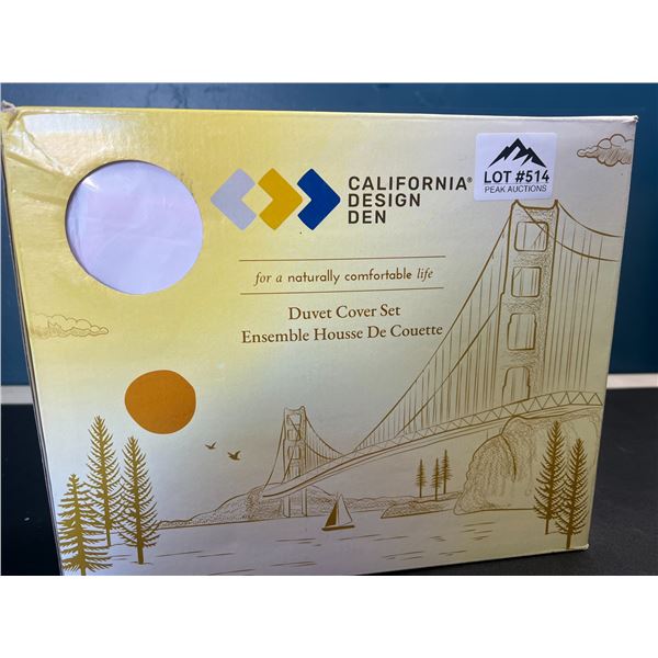 Lot of 1 California Design Den Duvet Cover Set - Queen -White