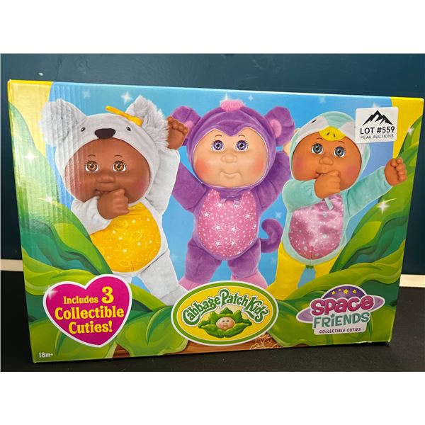 Lot of Cabbage Patch Kids Space Friends Collectible Cuties Dolls - 3 Dolls Included