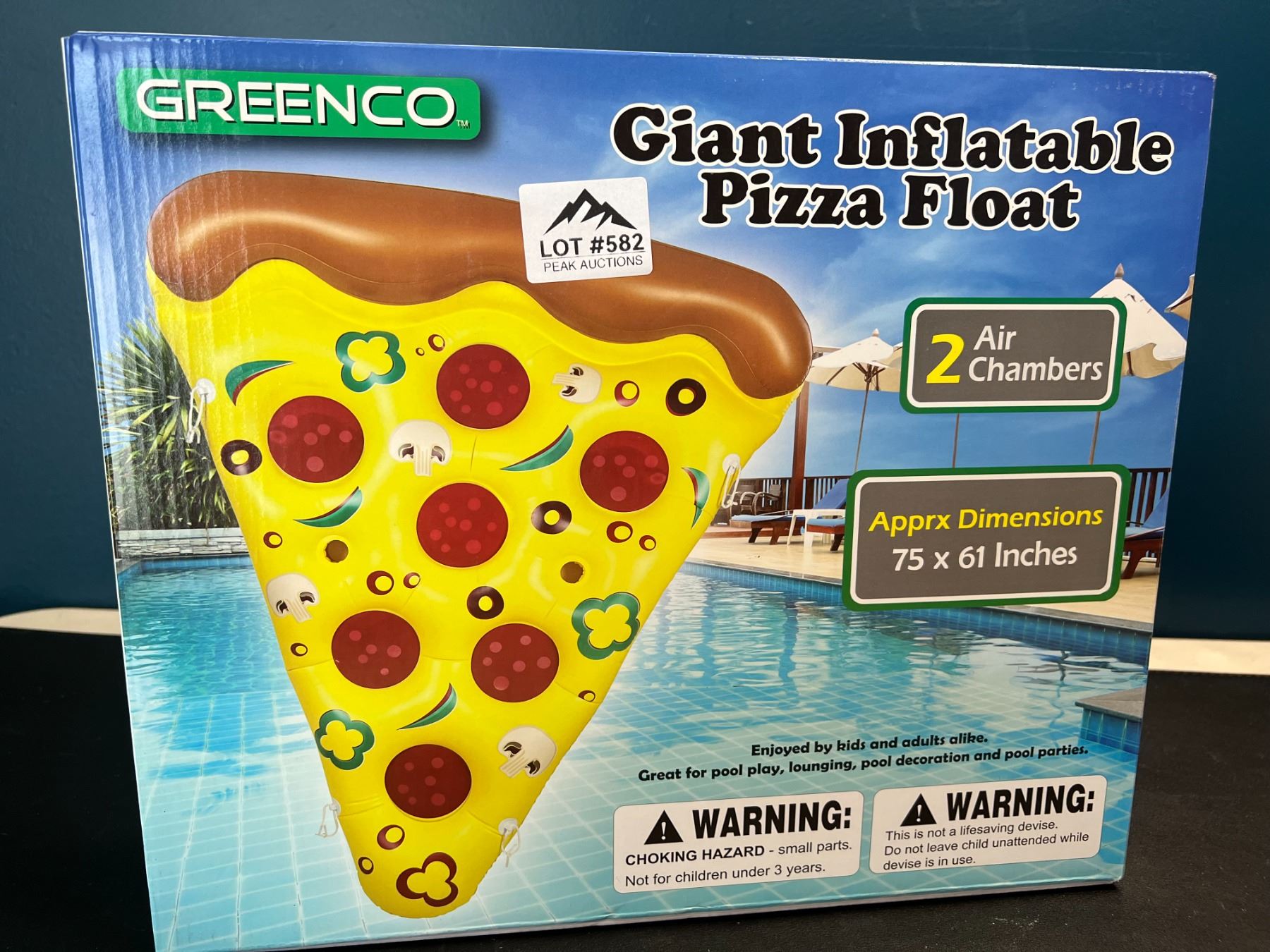 Lot of 1 Giant Inflatable Pizza Pool Float - 75 x 61 inches!