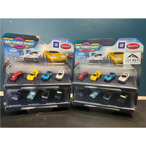 Lot of 2 MicroMachines 8-Pack Toy Car Figurine Sets