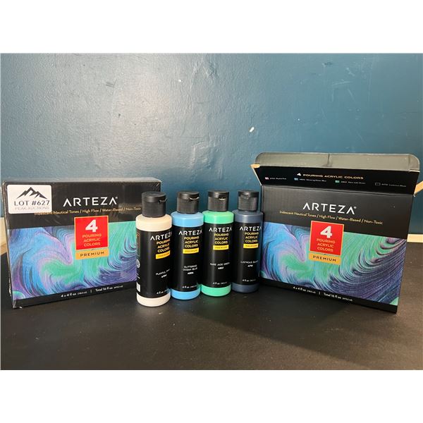 Lot of 2 Arteza Iridescent Nautical Tones Paints - 4PCS each