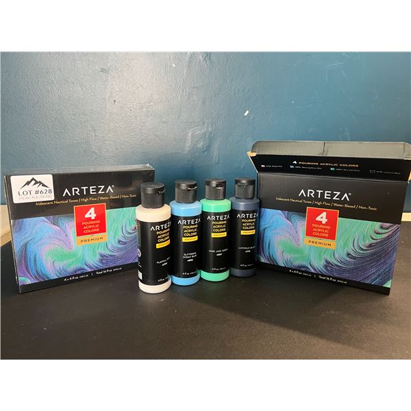 Lot of 2 Arteza Iridescent Nautical Tones Paints - 4PCS each