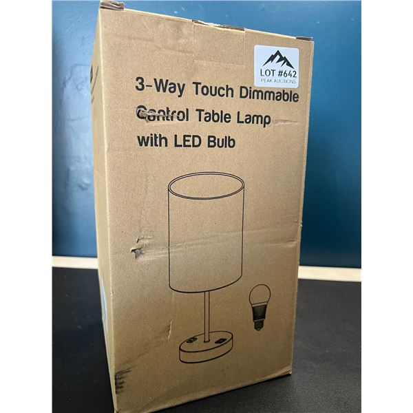 Lot of 1 3-Way Touch Dimmable Control Table Lamp w/ LED Bulb