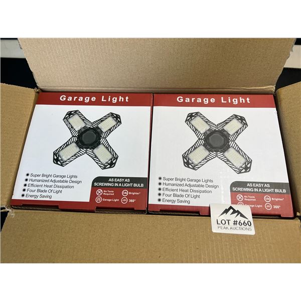 Lot of 2 LED Garage Lights - 2pack - 120W - 12000 Lumens