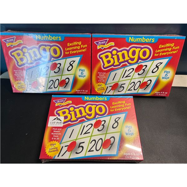 Lot of 3 Bingo/Numbers Learning Games for Kids