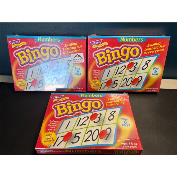 Lot of 3 Bingo/Numbers Learning Games for Kids