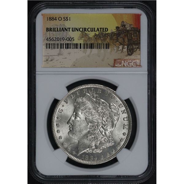 1884-O Stage Coach Morgan Dollar BU NGC RARE