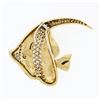 Image 4 : Vintage British 18K Gold 3.42 ctw Diamond & Enamel Moorish Idol Fish Brooch Pin