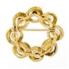 Image 2 : Vintage Textured 14k Yellow Gold 4.8mm Round 8 Cultured Pearl Wreath Brooch Pin