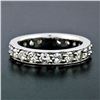 Image 2 : Vintage 14k White Gold 1.57 ctw Eternity Band Ring w/ 20 Old Single Cut Diamonds