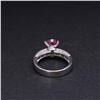 Image 4 : 18K White Gold Pink Sapphire & Diamond Ring by Carlo Rici