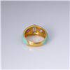 Image 4 : 18K Yellow Gold Enamel & Diamond Ring