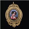 Image 3 : Antique Victorian 14k Rose Gold Large Detailed Hand Painted Medallion Pendant