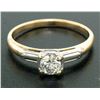 Image 2 : Vintage 14k Two Tone Gold G VS2 European Cut Diamond Solitaire Engagement Ring