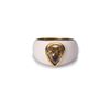 Image 1 : 18k Yellow Gold Enameled & Cognac Diamond Ring