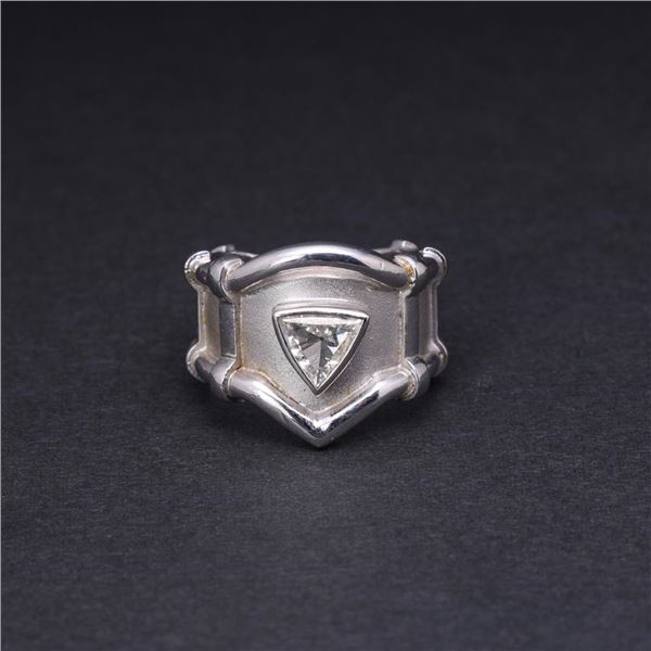 Heavy 18K White Gold & Diamond Ring