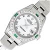 Image 1 : Rolex Ladies Quickset White Roman Diamond & Emerald Datejust Wristwatch