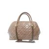 Image 1 : Chanel Quilted Castle Rock Brown Bowler Bag