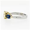 Image 6 : Platinum 18k Gold 2.61 ctw GIA Fancy Yellow Radiant Diamond Marquise Sapphire Ri
