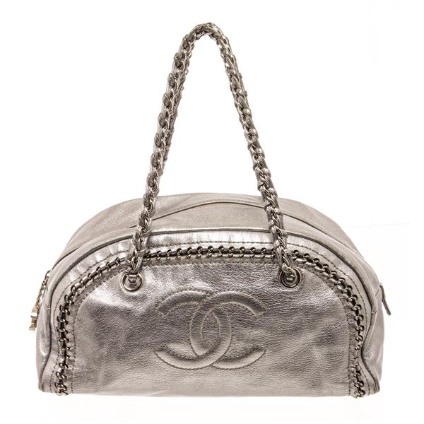 Chanel Silver Leather Doctor Shoulder Bag