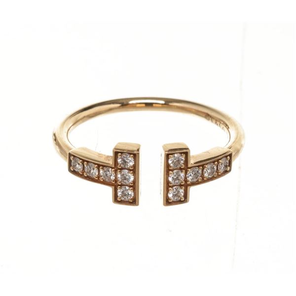 Tiffany & Co Gold T Wire Diamond Ring 4.5