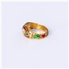 Image 4 : Vintage Southeast Asian 22k Yellow Gold & Enamel Diamond Ring