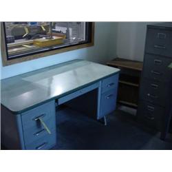 DESK, FILE CABINET & STAND