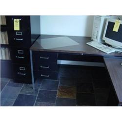 RIGHT HAND RETURN DESK W/FILE CABINET