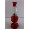 Image 2 : Vintage Red Glass Kerosene Lamp