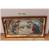 Image 1 : *Large Religious Painting in Mirror Frame - 32" x 18 1/2"