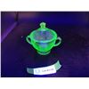 Image 1 : Uranium Glass Sugar Bowl (Chipped on Lid)