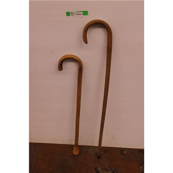 (2) Wooden Canes