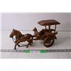 Image 1 : Wood Carved Horse and Buggy