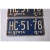 Image 3 : (2) Alberta 1970 License Plates