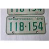 Image 2 : (2) Saskatchewan 1970 License Plates