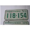Image 3 : (2) Saskatchewan 1970 License Plates
