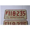 Image 3 : (2) Saskatchewan 1975 License Plates