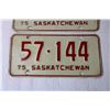Image 2 : (2) Saskatchewan 1975 License Plates