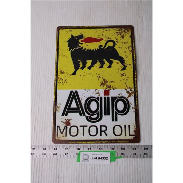 Tin Motor Oil Sign