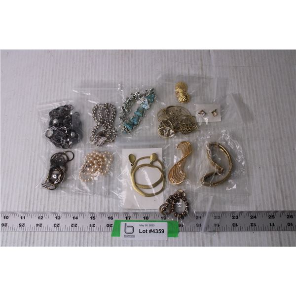 Lot of Costume Jewelry - Bracelets, Brooches