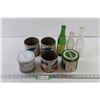 Image 1 : (5) Cigarette Tobacco Tin Cans+ (3) Glass Bottles
