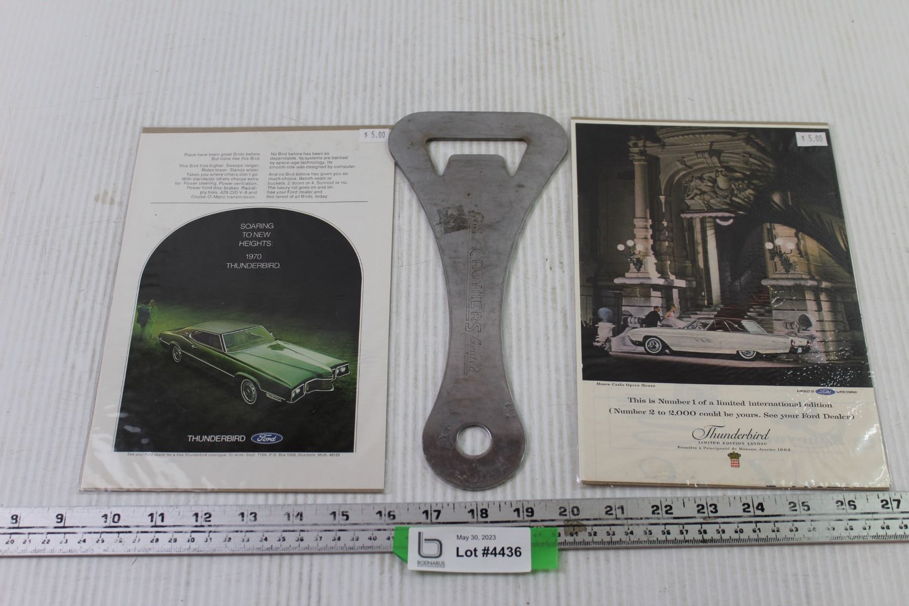 1970's Thunderbird Advertisement+1963 Thunderbird Advertisement+Bottle ...