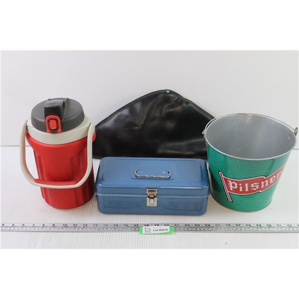 Water Jug + Pilsner Pail + Fishing Rod Case + Metal Box