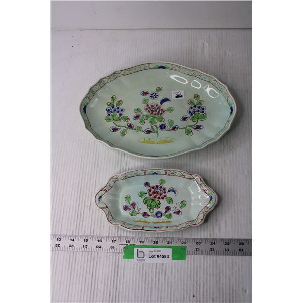 (2) Hand Painted Platters (Holland)