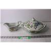 Image 1 : Hand Painted Covered Dish and Gravy Dish