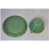 Image 3 : Jadeite Glass Cup & Saucer