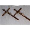 Image 2 : Vintage Garters for Men - (2) Crosses w/Jesus - Magnet Figure - Pyrex Refrigerator Lid