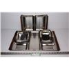 Image 1 : (2) Stainless Steel Trays w/Wooden Handles MCM - (2) Inserts Trays (Made in Denmark)